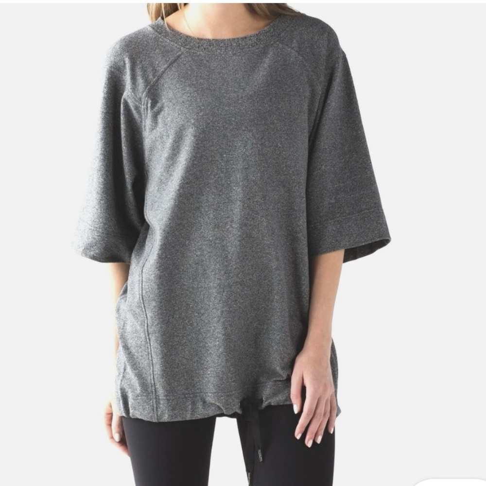 lululemon athletica Charcoal Oversized Short Sleeve Top, size 8-10
